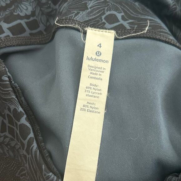 Lululemon Floral Print Speed Up Crop Leggings Sz 4 - Picture 10 of 11